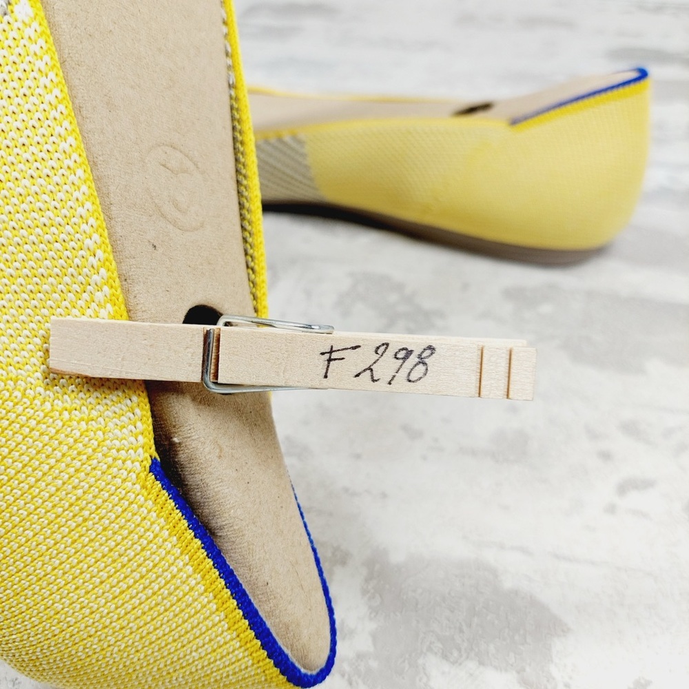 NEW Rothy's The Flat Lemon Stripe Slip On Round Toe Ballet Shoes  F298 - Picture 8 of 8